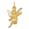 10k Solid Satin Diamond-cut Angel Charm