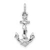 10k White Gold Anchor with Rope Pendant