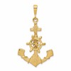 10k Large Moveable Ships Wheel on Anchor Pendant