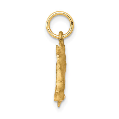 10k Solid Satin Diamond-cut Horsehead with Reins Charm
