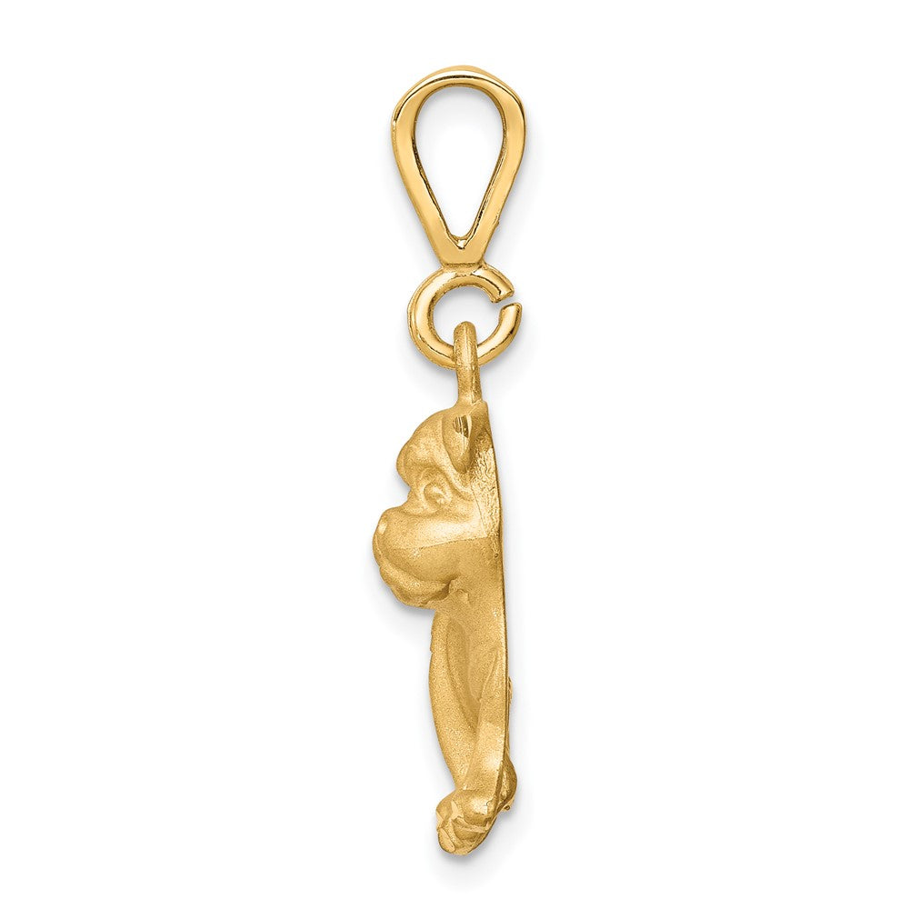 10k Satin Diamond-cut Bulldog Charm