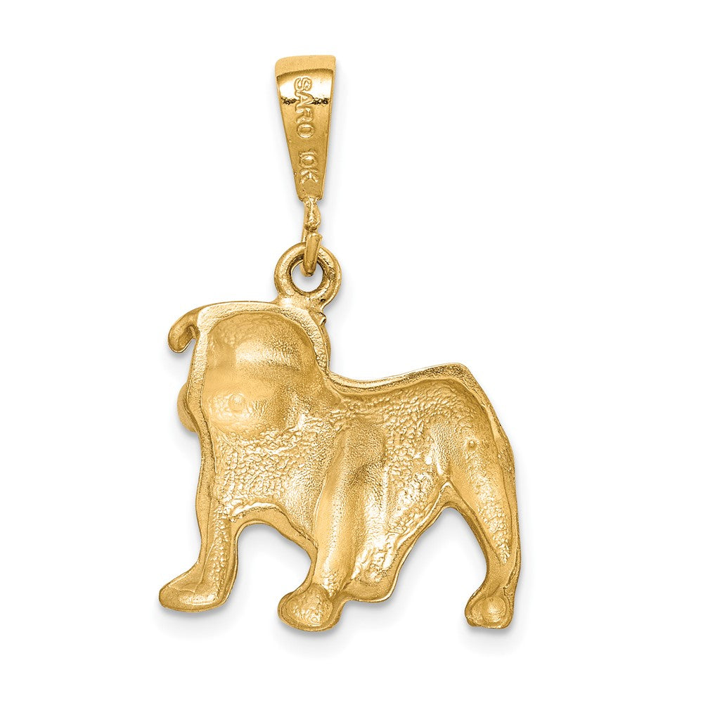 10k Satin Diamond-cut Bulldog Charm