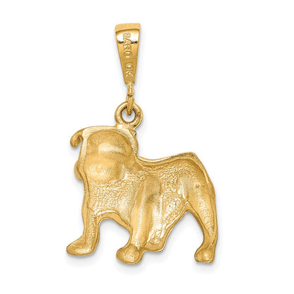 10k Satin Diamond-cut Bulldog Charm