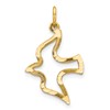 10K Polished Cut-out Dove Charm