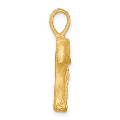 10k Solid Diamond-cut Eagle Head Charm