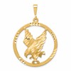 10k Satin Diamond-cut Eagle in Round Frame Charm