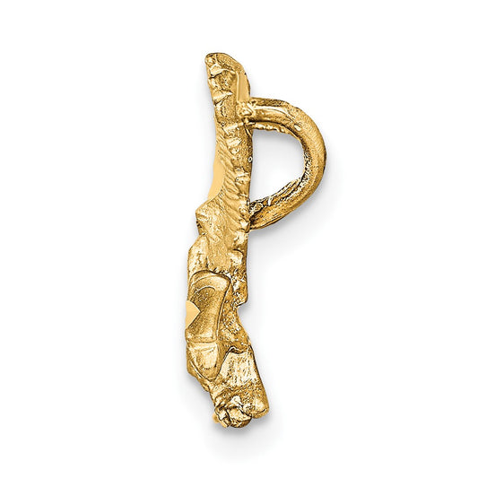 10k Solid Satin Diamond-cut Eagle Chain Slide