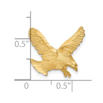 10k Solid Satin Diamond-cut Eagle Chain Slide