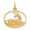 10k Unicorn in Oval Frame Charm