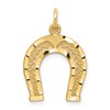 10k Diamond-cut Horseshoe Charm