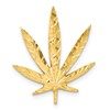 10k Solid Satin Leaf Chain Slide