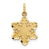 10k Solid Satin Diamond-cut Snowflake Charm