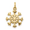 10k Solid Polished Snowflake Charm