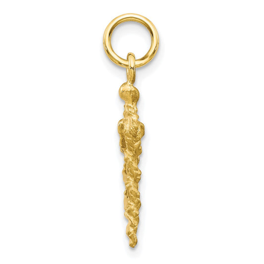 10k Solid Caduceus Charm
