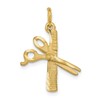 10K Satin Diamond-cut Comb and Scissors Charm