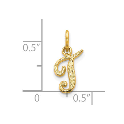 10k Small Script Initial T Charm