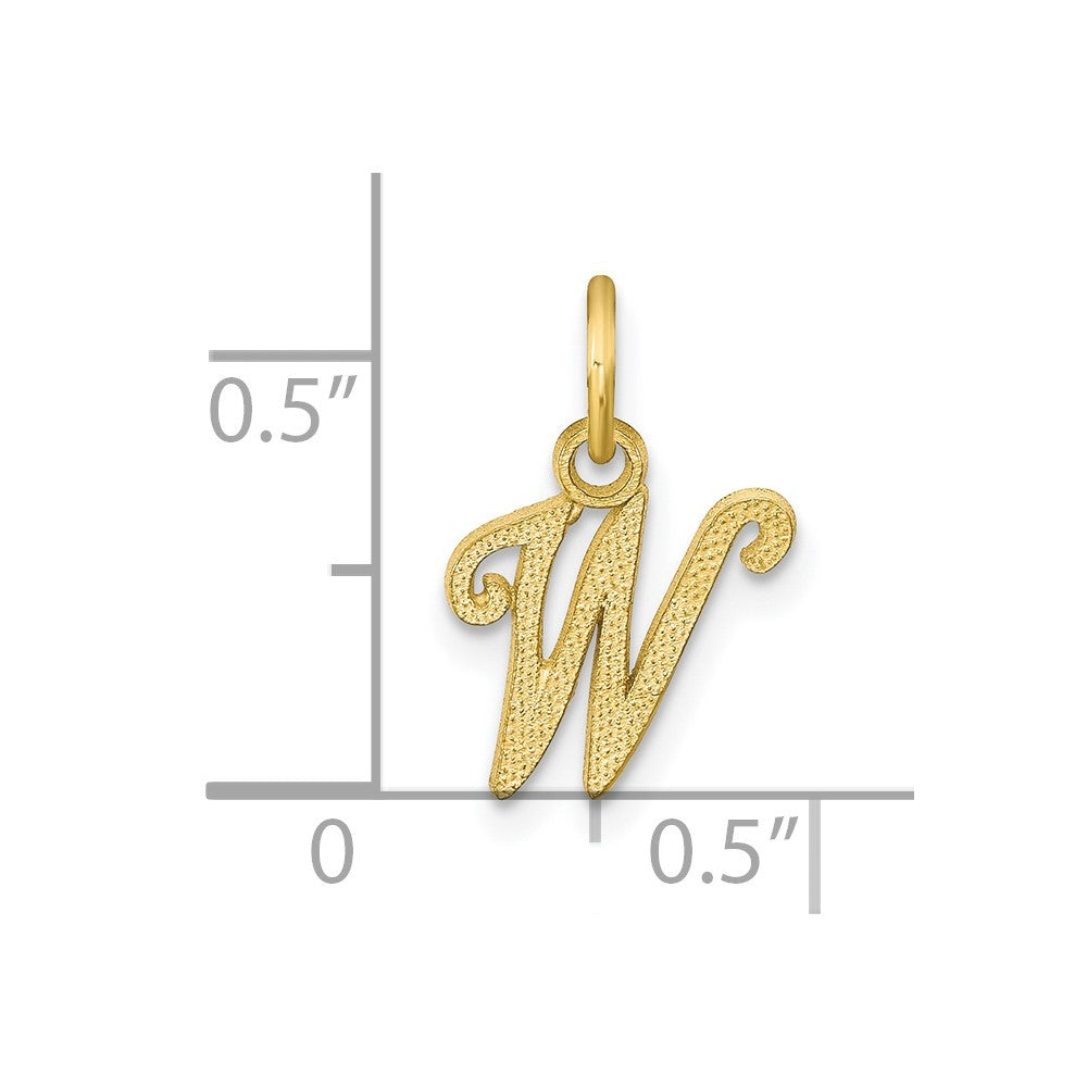 10k Small Script Initial W Charm