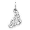 10k White Gold Small Script Initial A Charm