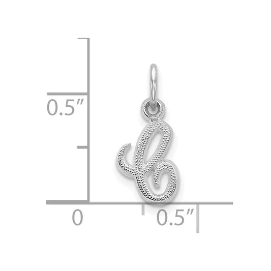 10k White Gold Small Script Initial C Charm