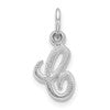 10k White Gold Small Script Initial C Charm
