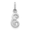 10k White Gold Small Script Initial E Charm