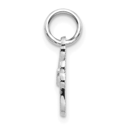 10k White Gold Small Script Initial F Charm