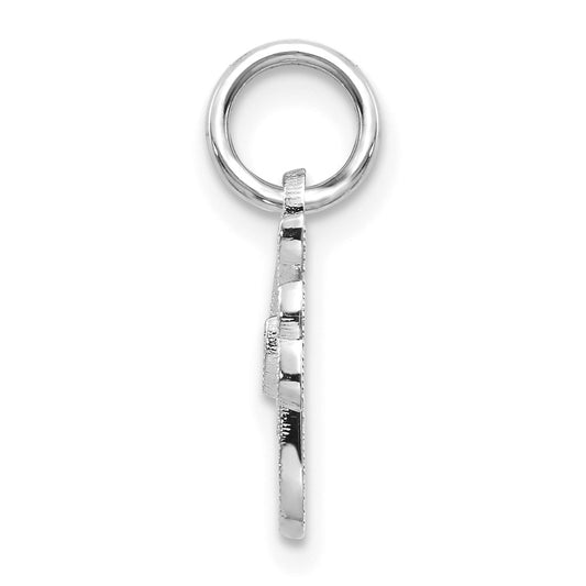 10k White Gold Small Script Initial F Charm