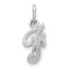 10k White Gold Small Script Initial F Charm