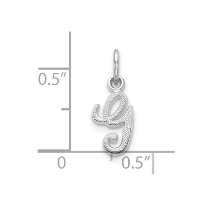 10k White Gold Small Script Initial G Charm