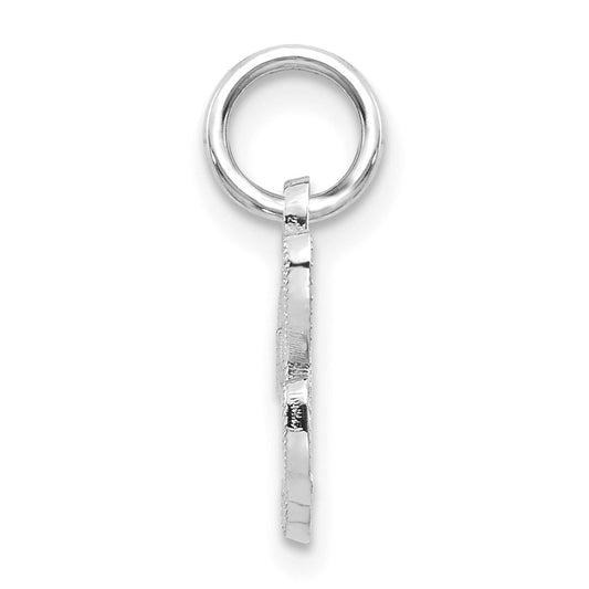 10k White Gold Small Script Initial H Charm