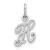 10k White Gold Small Script Initial H Charm