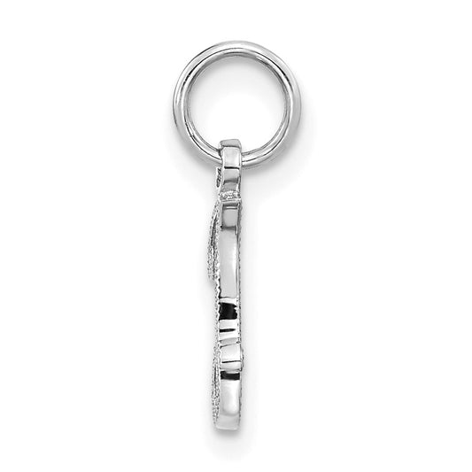 10k White Gold Small Script Initial I Charm
