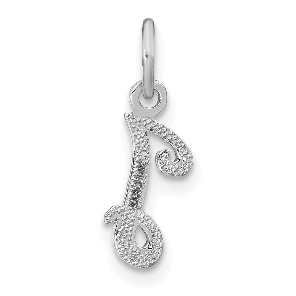 10k White Gold Small Script Initial I Charm