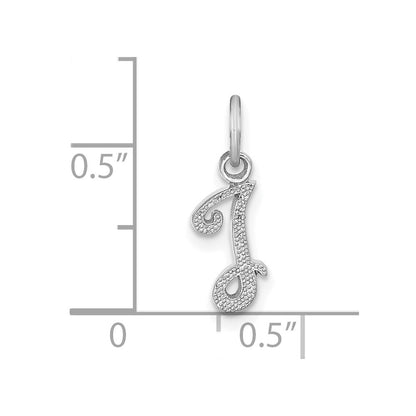 10k White Gold Small Script Initial I Charm