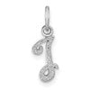 10k White Gold Small Script Initial I Charm