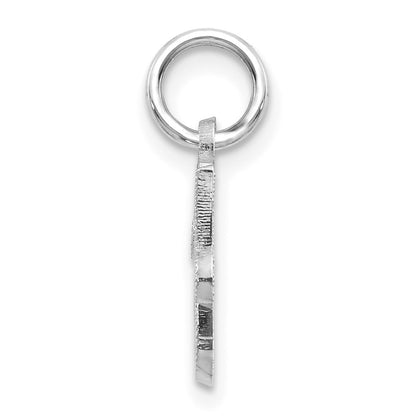 10k White Gold Small Script Initial J Charm
