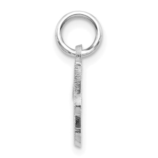 10k White Gold Small Script Initial J Charm