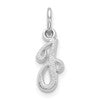 10k White Gold Small Script Initial J Charm