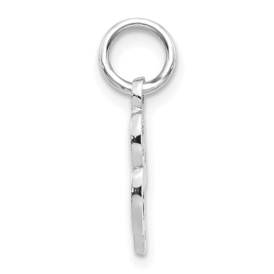 10k White Gold Small Script Initial L Charm