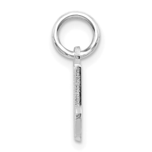 10k White Gold Small Script Initial M Charm