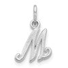 10k White Gold Small Script Initial M Charm