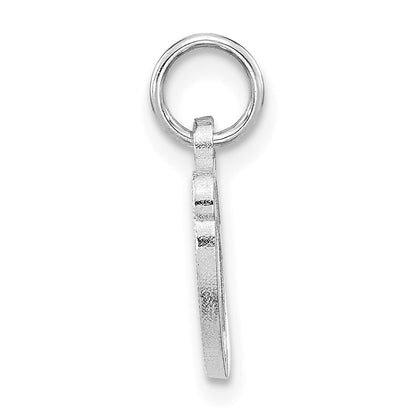 10k White Gold Small Script Initial O Charm