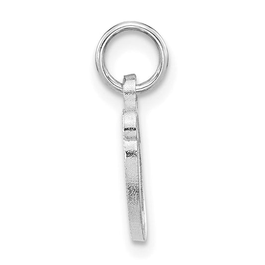 10k White Gold Small Script Initial O Charm