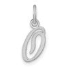 10k White Gold Small Script Initial O Charm