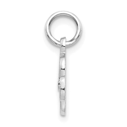 10k White Gold Small Script Initial R Charm