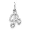 10k White Gold Small Script Initial R Charm