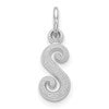 10k White Gold Small Script Initial S Charm