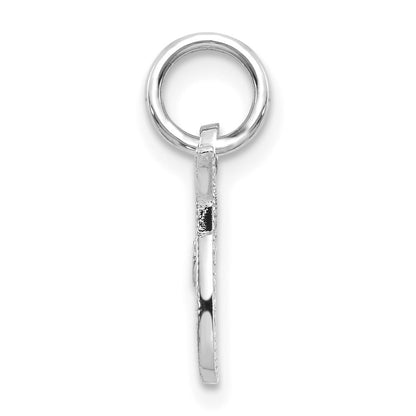 10k White Gold Small Script Initial T Charm