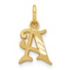 10k Small Diamond-cut Initial A Charm