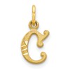 10k Small Diamond-cut Initial C Charm